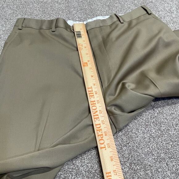 Zanella Italian Mens Dress Trousers 38 Wool Beige Pleated Formal Business Pants - Picture 5 of 12